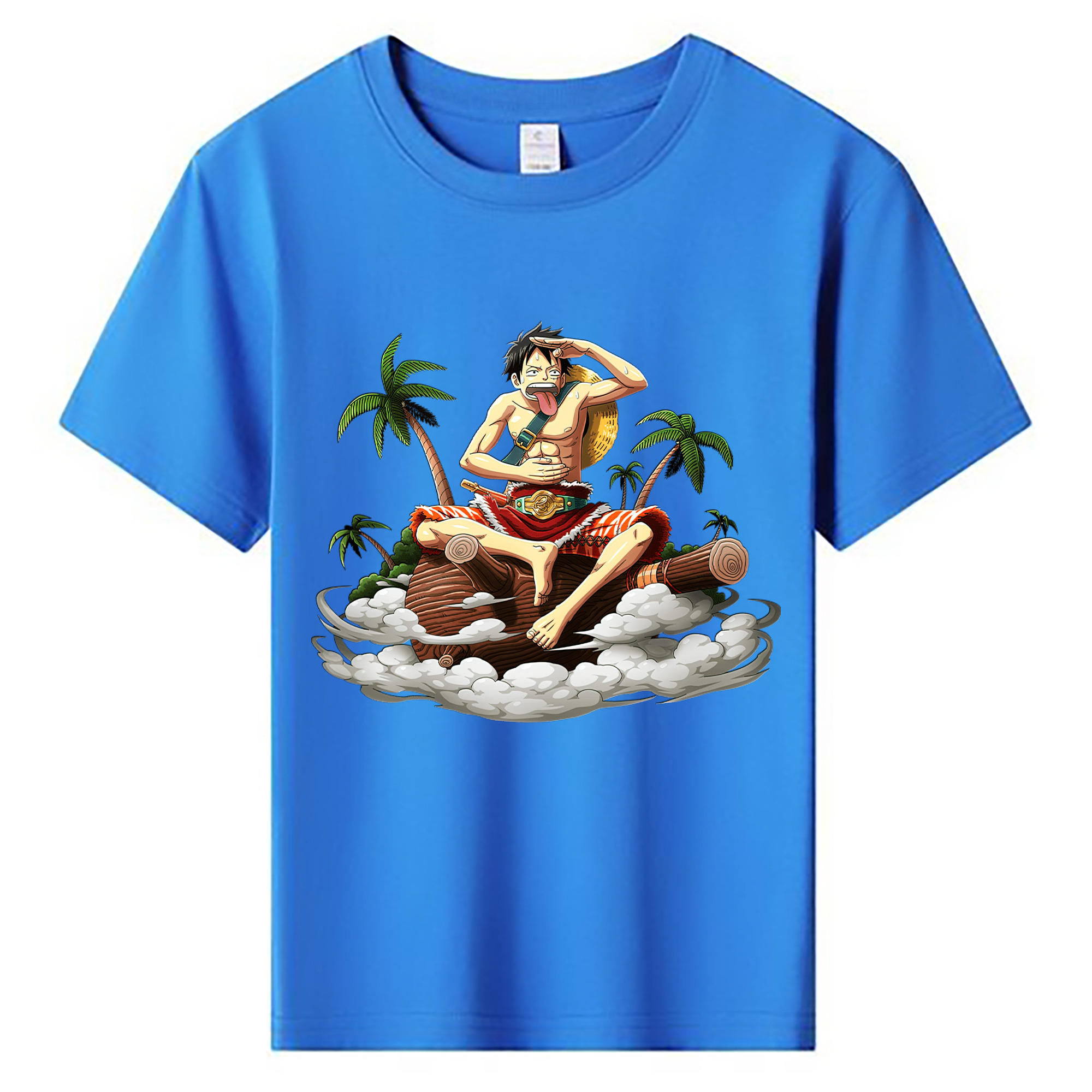 ワンピース モンキー・D・ルフィ ONE PIECE Monkey D. Luffy 綿100％キッズTシャツ（フロントプリント）